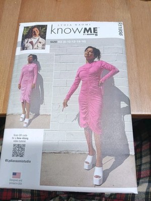 Know Me R11956 Front or Back Reversible Knit Dress w Ruching Sz 8-16 UC ME2049