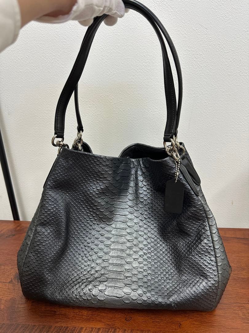 Luxurious Embossed Leather COACH Python Pattern B… - image 1