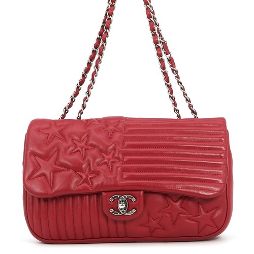 CHANEL Paris-Dallas Flap Bag Lambskin Red
