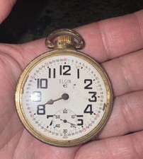 Vintage Elgin Pocket Watch with Locomotive from Baldwin Employee for Parts Resto