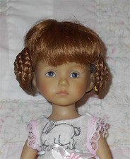 WEE 3 RAMSHORN Doll Wig SIZE 6-7.5 AUBURN Braided Side Buns Bangs R NWT