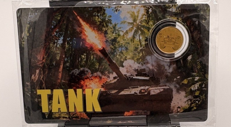 1/1000 oz Gold 2026 Liberia 50 Cents Gold 0.9999 Tank Variety Coin w/ COA 