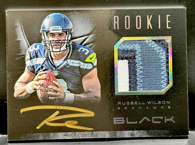 2012 Panini Black Russell Wilson Rookie Gold Auto Patch /349 RPA Seahawks