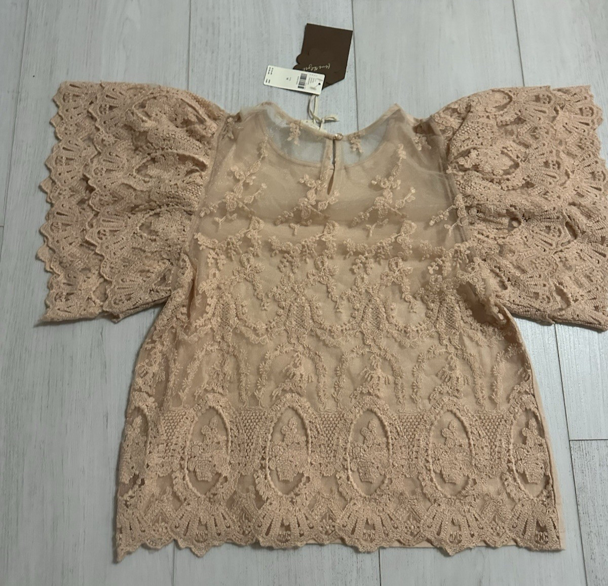 NWT Anthropologie Forever That Girl Lace Back Pink Top Sz M image 9