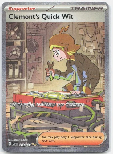 Clemont's Quick Wit Holo Special Illustration Rare SV08: Surging Sparks 243/191