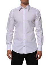 Dolce & Gabbana White Cotton MARTINI Men Formal Dress Men's Shirt Authentic