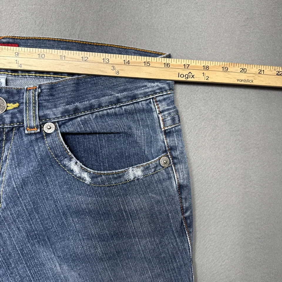 Vintage Guess Jeans Mens Sz 32x32 Distressed Boot Flap Pockets Rockabilly Denim - Image 4 of 4