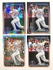 MIKE TROUT - 2024 TOPPS, HOLIDAY, CHROME, PRIZM REFRACTOR - 4 PARALLELS