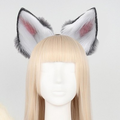 4-teiliges Plüsch-Fuchsohren- und Schwanz-Set Cosplay Furry Wolf Long Tail