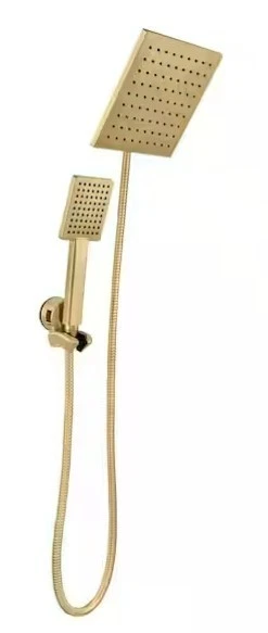 Glacier Bay 1-Spray 7.9" Dual Tub Wall Mount Handheld Shower Head 1.8GPM Gold