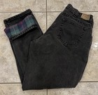 VTG 90s Mens 33X30 LL BEAN Flannel Lined faded Black Denim Jeans Pants USA MADE — photo 2
