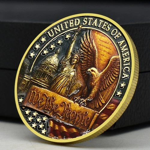 USA 250th Anniversary Challenge Coin – Liberty Bell Commemorative Golden Medal