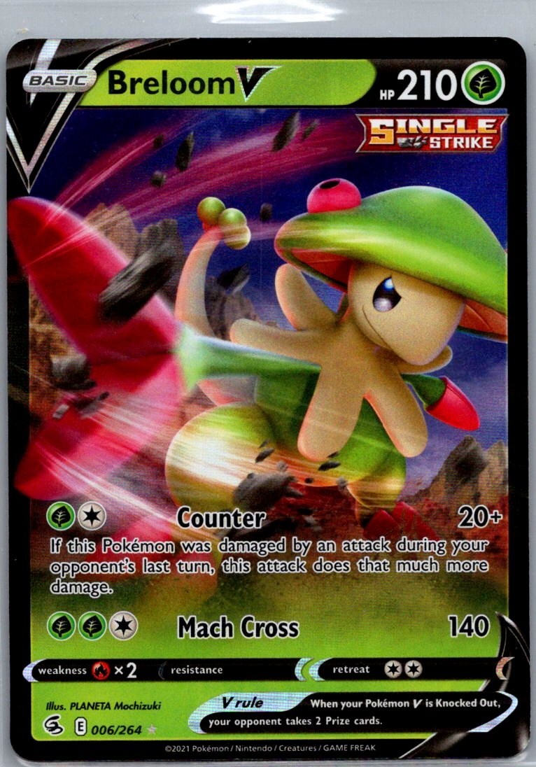 Breloom V 006/264 Holo V Rare Fusion Strike Pokemon Near Mint
