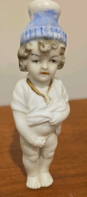 Vintage German Porcelain Bisque Figurine / Doll Naughty Boy Peeing