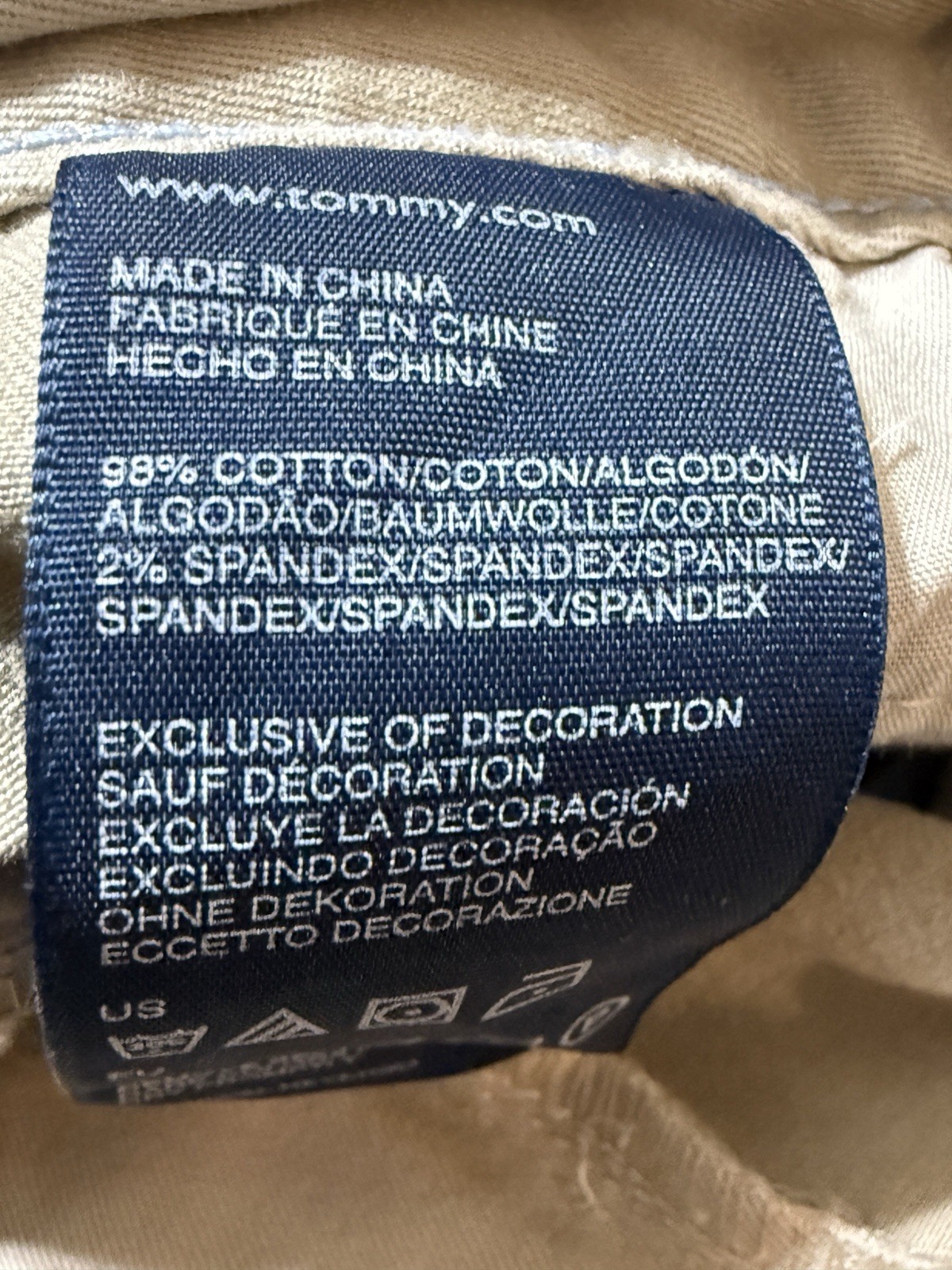 Vtg Tommy Hilfiger Women’s Pants Sz 10 Beige 21” Wide Leg Flare Cotton Spandex thumbnail 3