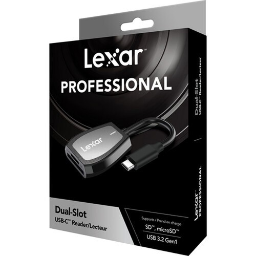 Lexar Pro USB-C czytnik dwugniazdowy (LRW470U-RNHNU) + pakiet pamięci 160 GB - Zdjęcie 8 z 11