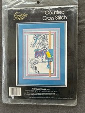 1987 Golden Bee Carousel Horse Counted Cross ...