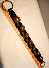 Graduated Brass Sleigh Bells Brown Leather Strap Double Ring 23" MBS Crotals NEW