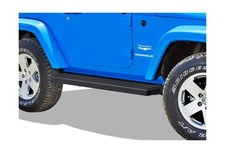 APS Stainless Steel Black Powder Coated 6in Running Boards Nerf Bars Side S...