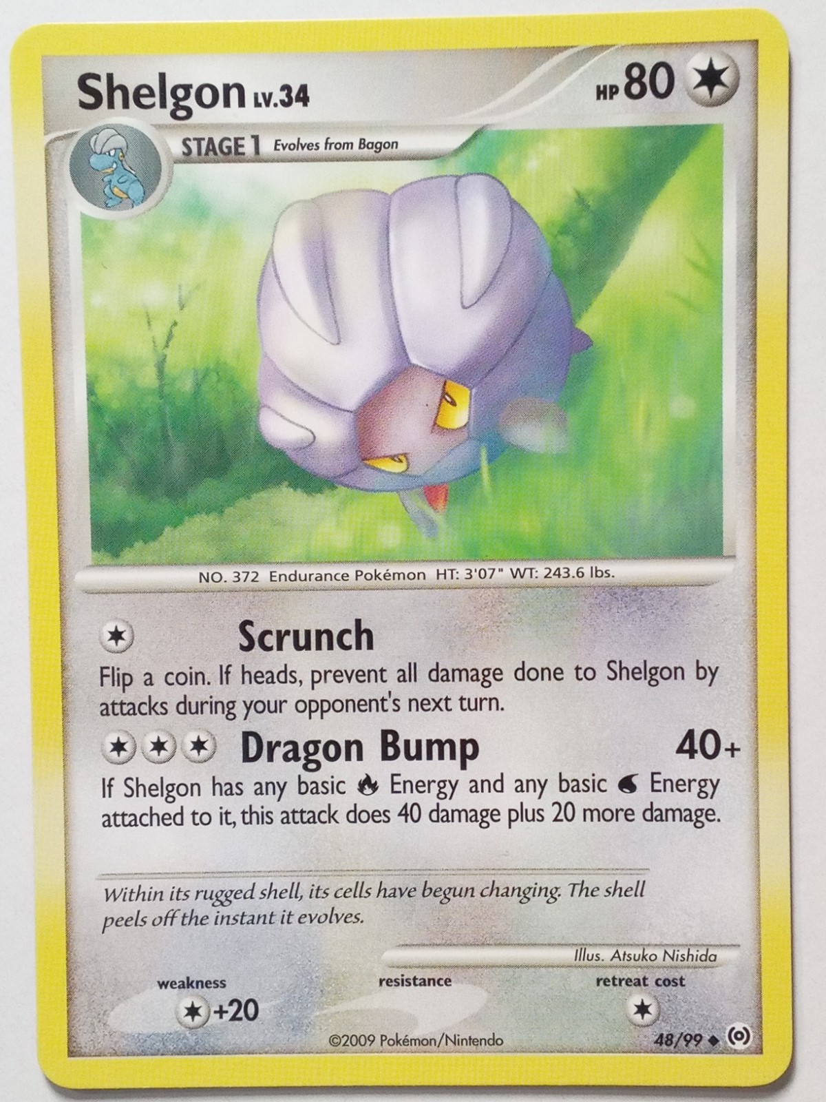 Shelgon 48/99 DMG - B1G1F - Arceus Pokemon Card - Atsuko Nishida Art