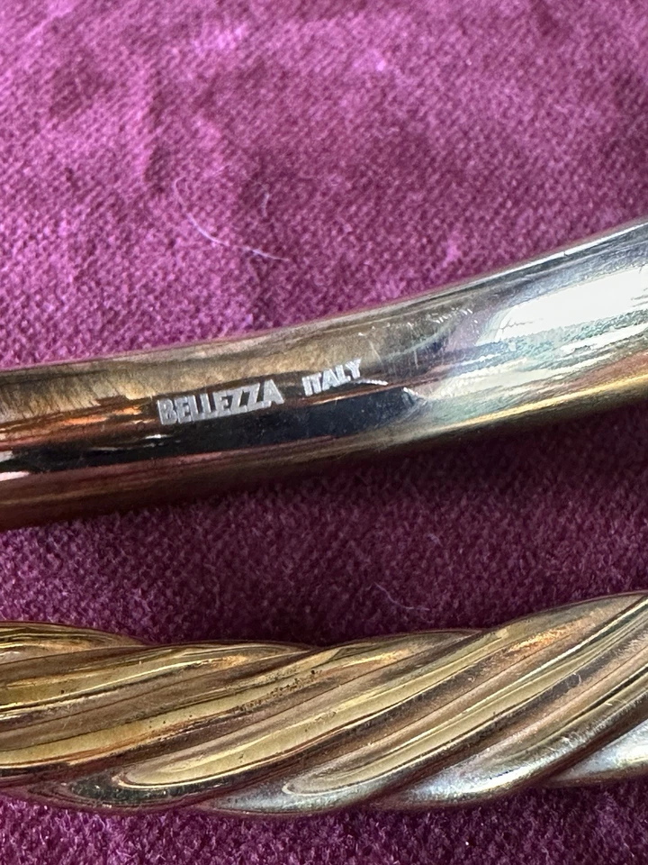 Brazalete Bellezza Joyería Tono Dorado Diseño Cruzado Talla 7 Estándar De Colección Foto 2 de 4