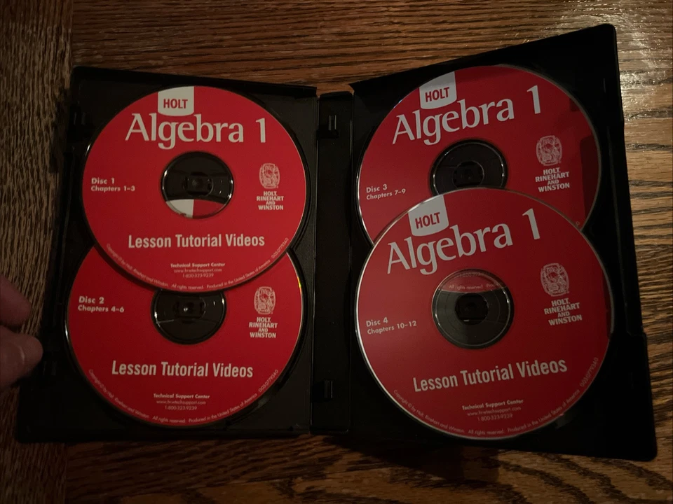 Holt Álgebra 1 Lección Tutorial Videos CD-ROM Juego de 4 Discos Foto 2 de 2