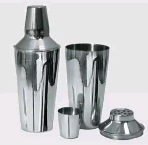 Cocktail Shaker Martini Drink Mixer. Stainless Steel 3pc Set. Lot Of 2. New