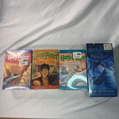 Harry Potter Cassette Tape Lot 4 Books Chamber Prisoner Goblet Order SEALED NEW - Image 1 of 4