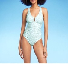 Women s Shade Shore U Wire One-piece Swimsuit Blue Print XL NWT Retail 36