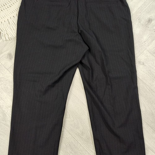 Nwts! H&M Women's 12 Dress Pants Black Pants Gray Striped Pockets Straight - Picture 18 of 20