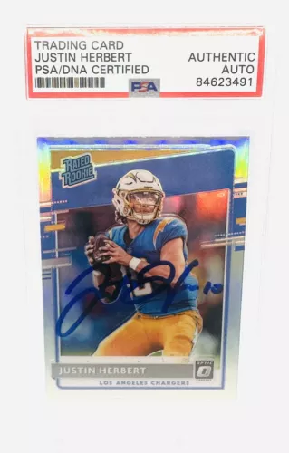 2020 Rated Rookie OPTIC Holo JUSTIN HERBERT SIGNED PSA/DNA Certified Auto