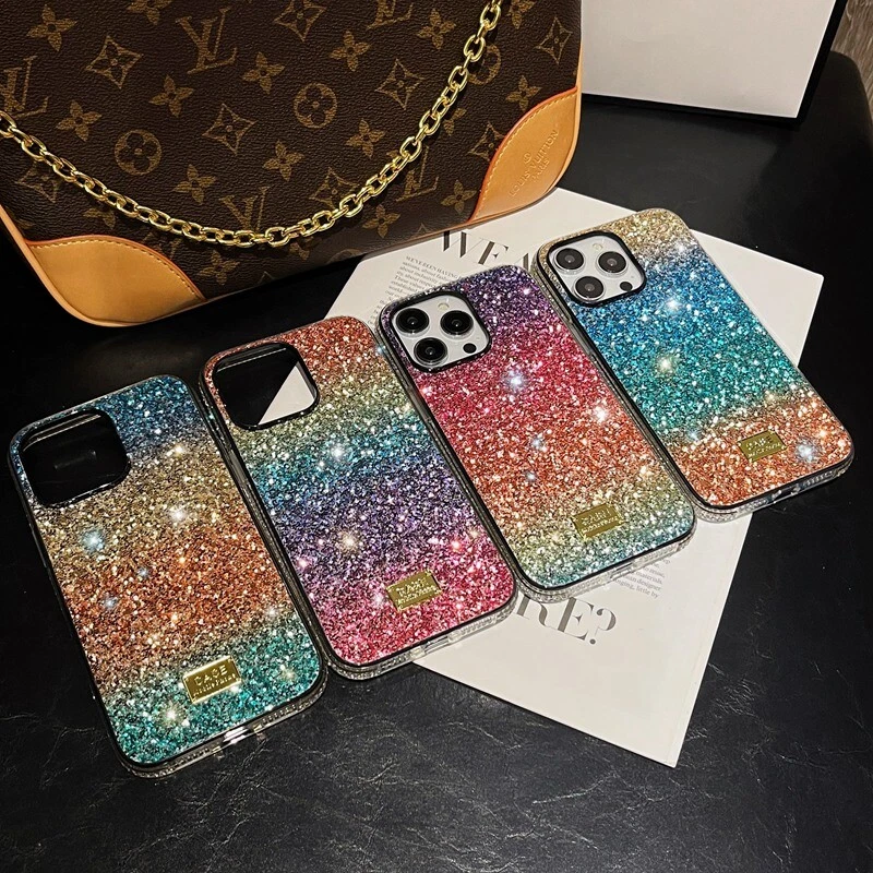 Funda de lujo con diamantes degradados brillantes para iPhone 15 Pro Max 14 13 12 11 X 6 7 8 Foto 3 de 4