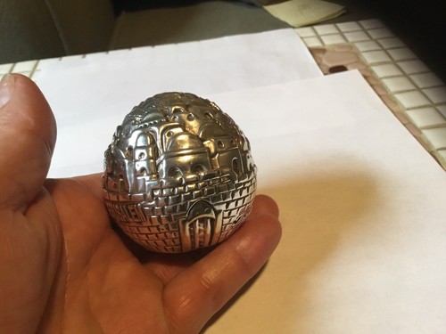 AUTHENTIC STERLING SILVER PAPERWEIGHT JERUSALEM SCENE - Picture 3 of 8