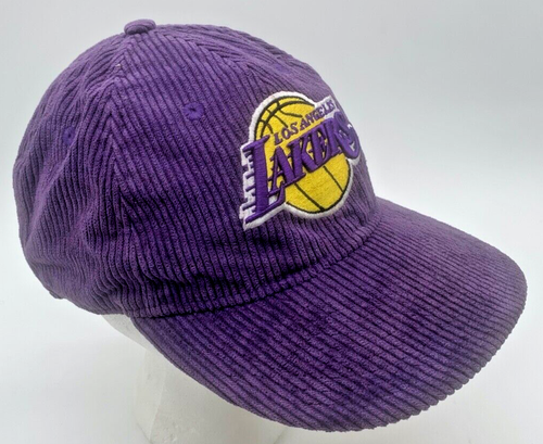 Rare Los Angeles Lakers Purple Corduroy Hat One Size Snap Back New Era - Picture 4 of 6