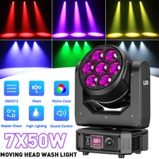 UKING Bee Eye LED 7x50W RGBW Beam Wash Zoom Moving Head Stage Light DJ Disco Bar
