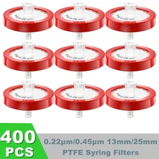 400PK PTFE Membrane Syringe Filter 0.45μm Pore Size 25mm Hydrophobic Non-sterile