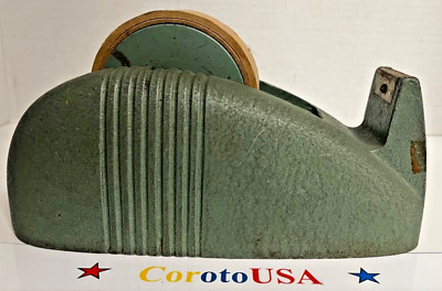 Minnesota Mining 3M Cast Iron Whale Tail Scotch Tape Dispenser Green USA Vintage