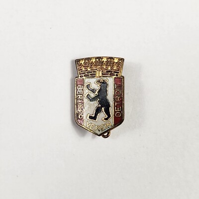 Berlin Club Detroit Berliner Verein Detroit Lapel Hat Pin Back Vintage 1950s