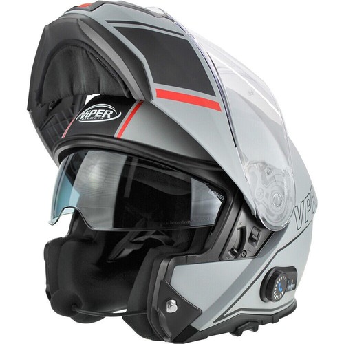ViPER DUAL VISOR RS-V191 BLINC BLUETOOTH FLIP FRONT MOTORBIKE HELMET METEOR GREY - Picture 5 of 5