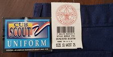 CUB SCOUT OFFICIAL UNIFORM PANTS BLUE BOY SIZE 10 WAIST 25