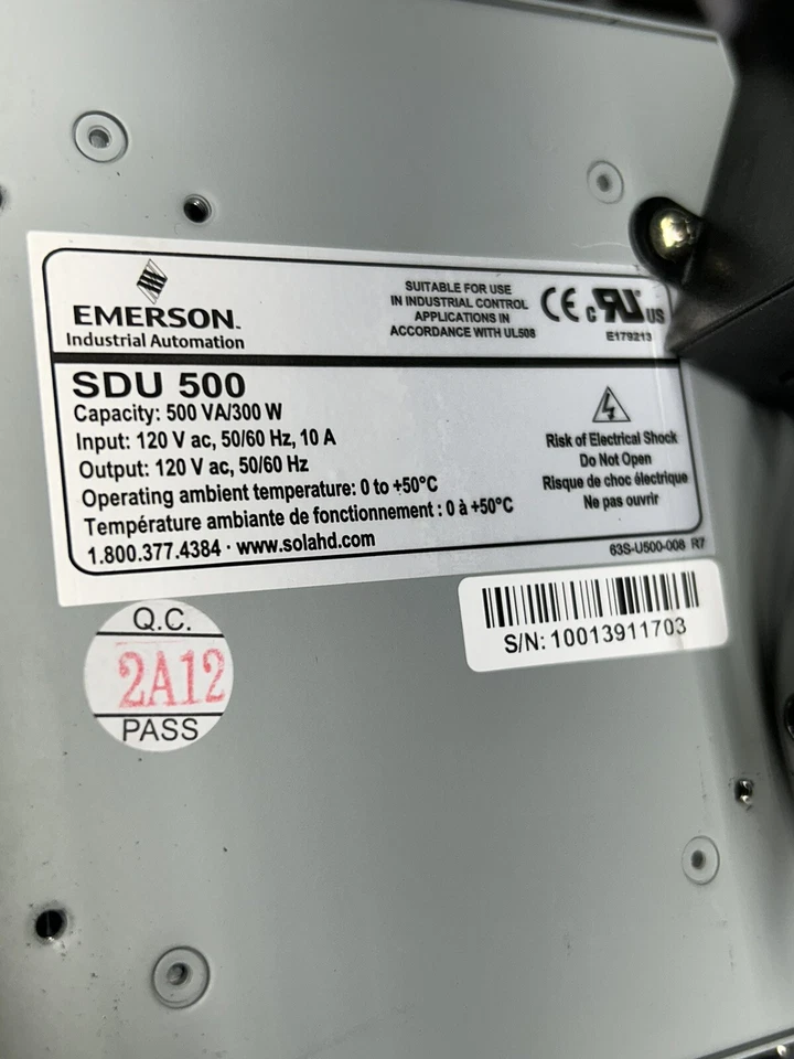 UPS EMERSON SolaHD SDU500 com cartão de relé SOLA-SDU_500VA/300W_WARRANTY_FRETE RÁPIDO! - Imagem 2 de 4