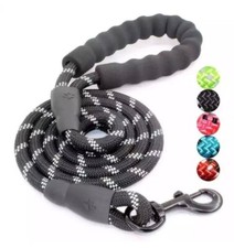 5FT Dog Leash Large Pet Rope Heavy Duty Reflective Nylon Leads with Comfy Handle