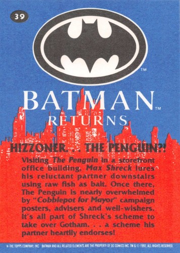 1992 TOPPS BATMAN RETURNS PICK-A-CARD 1-88 BASE OR STADIUM CLUB A-J OR WRAPPER - Picture 80 of 198