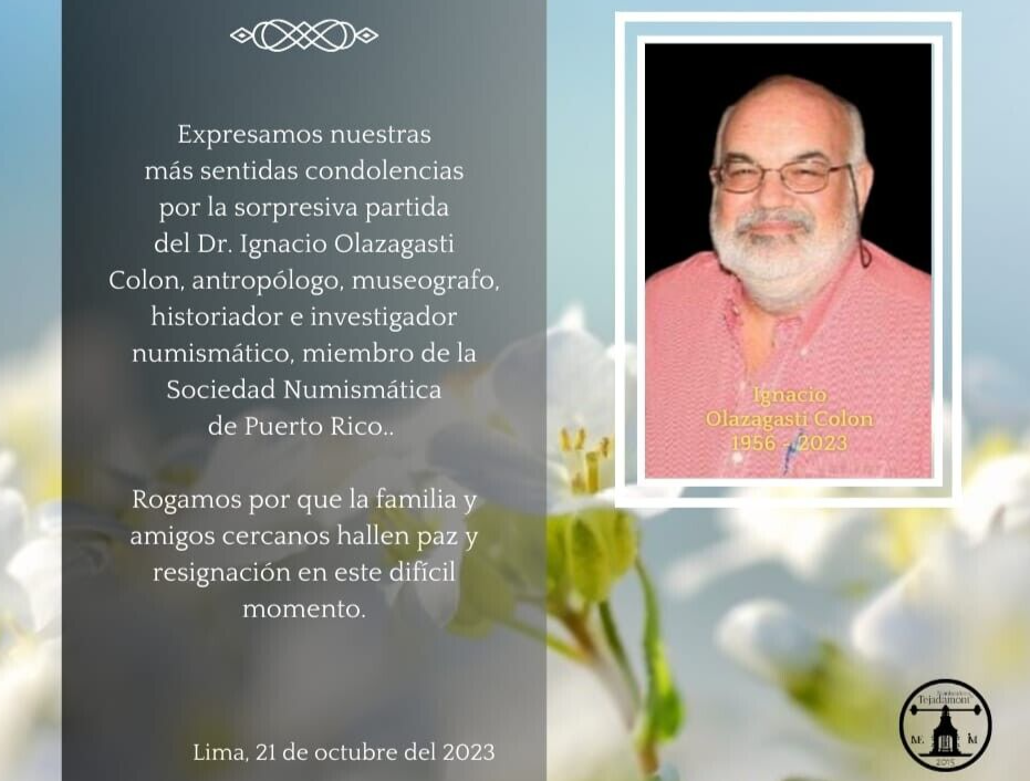 Medalla Prof IGNACIO OLAZAGASTI ficha PUERTO RICO medal coin token ...