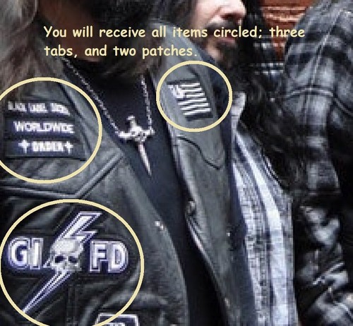 BLACK LABEL SOCIETY BLS NEW ZAKK WYLDE JACKET CHEST PATCH SET: BLS UK flag + TAB - Picture 2 of 8