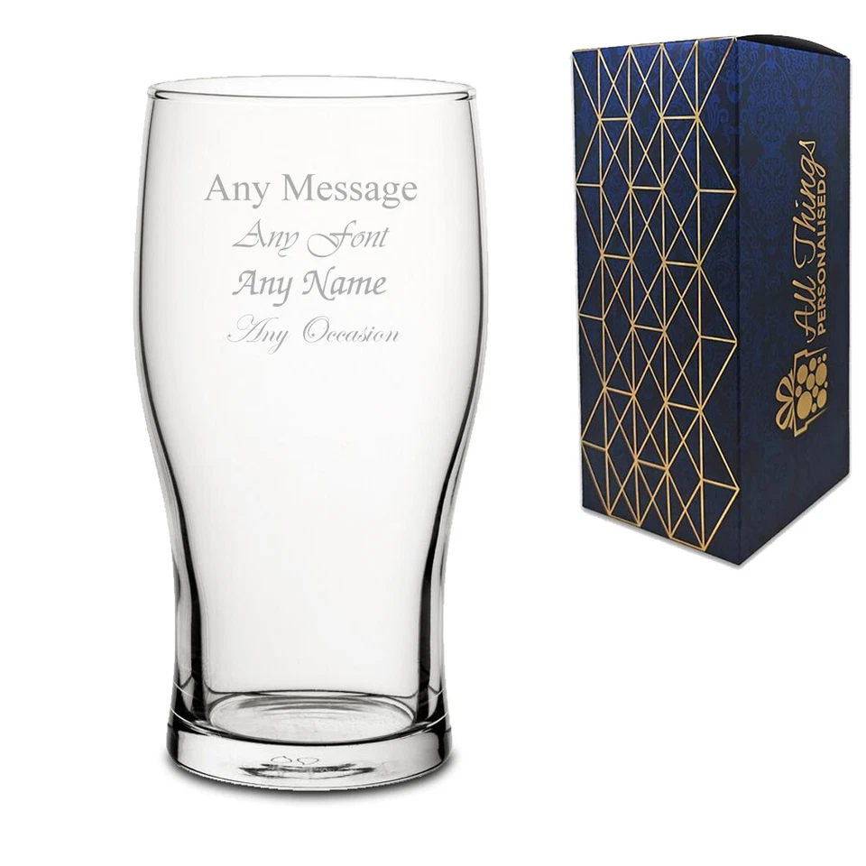 Personalised Engraved Pint Glass Fathers Day Birthday Best Man Usher Stag Party - Image 2 of 2