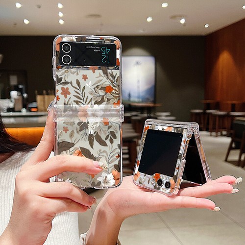 Pattern Case For Samsung Z Flip6 Flip5 Flip4 Flip3 Flower Shockproof Hinge Cover - Picture 2 of 19