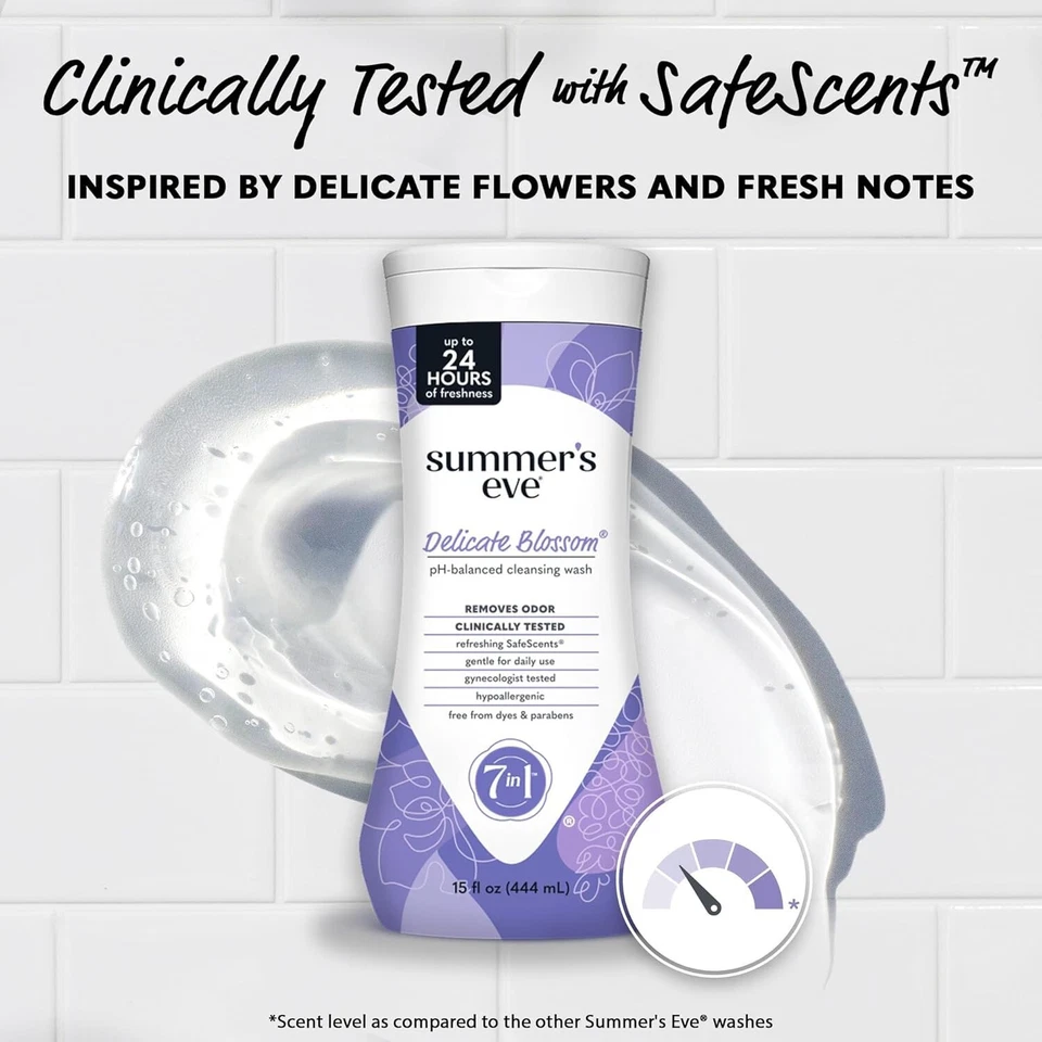 Summer's Eve Delicate Blossom Daily Refreshing All Over Feminino Body Wash, 15fl - Imagem 2 de 4