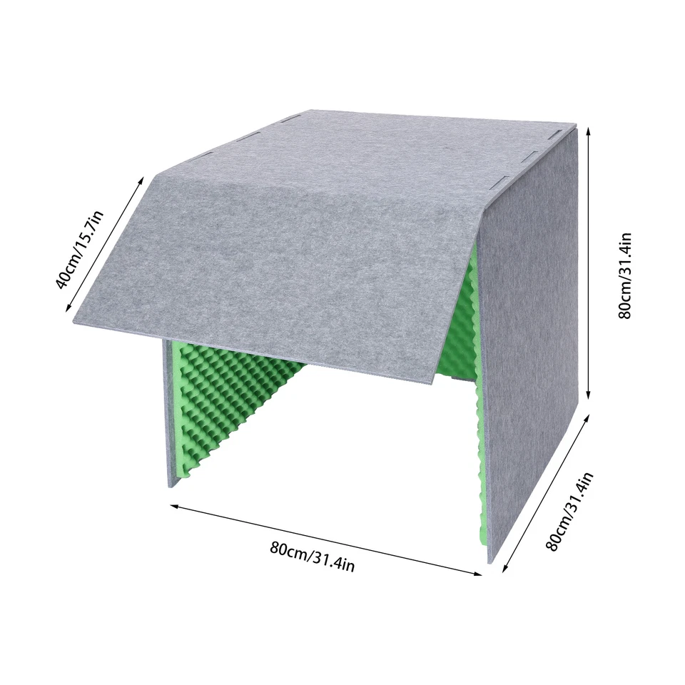 Cubierta insonorizada portátil verde para escritorio de grabación de sonido de estudio Foto 2 de 4