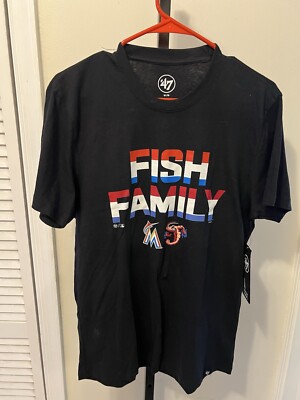 Fish Family Miami Marlins Jacksonville Jumbo shrimp Shirt Medium Size 